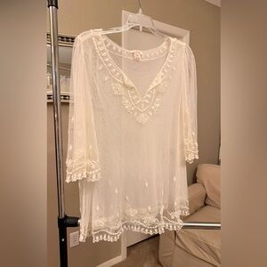 Sundance Elegant Sheer Lace Blouse